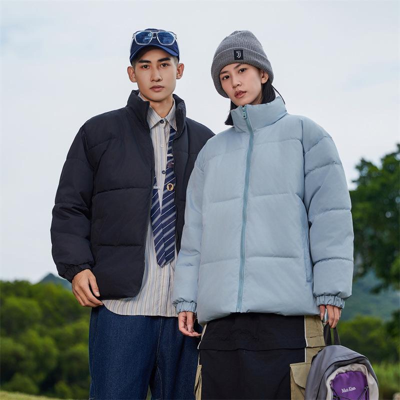 Cotton clothes men's winter couple bread clothes winter jacket stand-up collar thickened cotton clothes men's bread clothes trendy cotton clothes