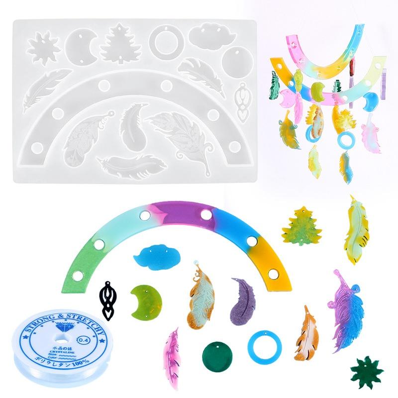 Feather Fengling Silica Gel Mold Casting Crystal Line Jewelry Craft Wall Decoration Pendant Interior Decoration Tool Home