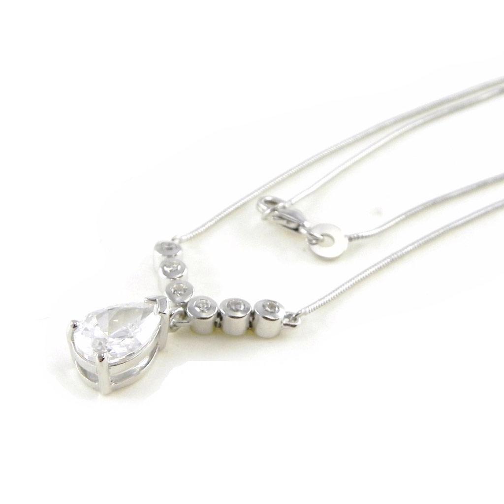 Les Trésors De Lily [H6281] - Silver Necklace 'Câlin' Silver White (rhodium-plated) - 7x10 Mm