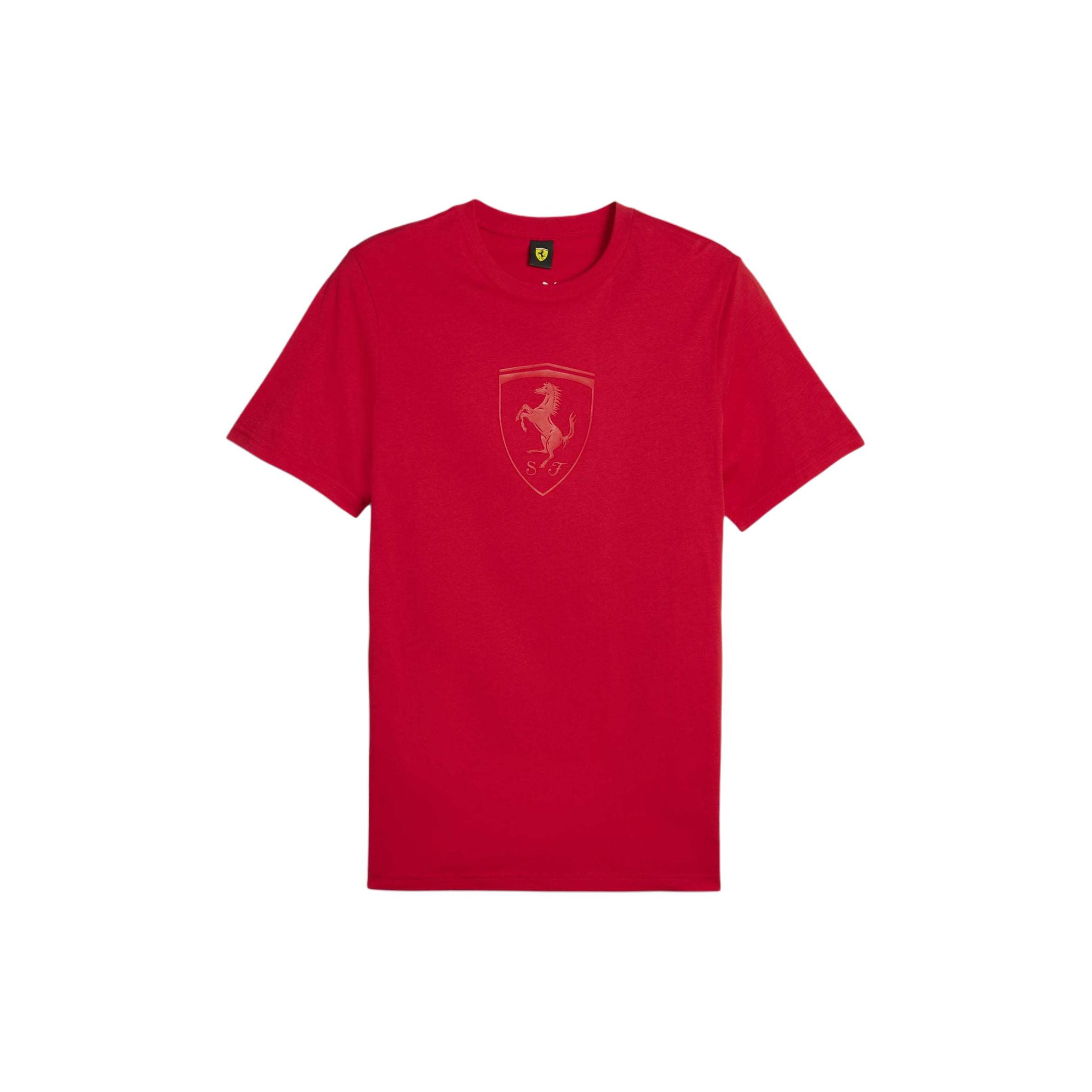Puma Logo Casual Sports Straight Cut Round Neck Short Sleeve T-Shirt Men Tops Racing-Red 623806-02 XL