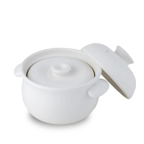 Taisei Kiln Banko Ware Earthenware Rice Pot, 3-Cup Capacity, White / Made In Japan, Suitable for Direct Heat, Microwave, Dishwasher, and Oven Safe / R