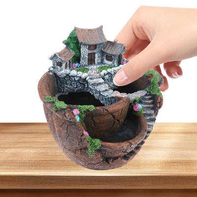 Succulent Pot Vintage Multi Pot Planter Resin Small Plant Holder Multi-Function Flower Planter Pot Vat Shape for Micro Landscape