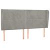 VidaXL Tête de lit avec oreilles Gris clair 183x23x118-128 cm Velours3117876