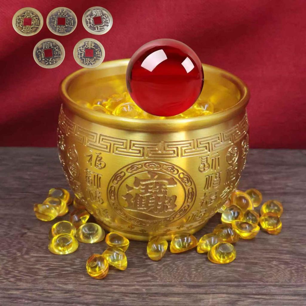 Brass Hundred Blessings Eight Directions Wealth Daily Progress Money Craft Ornament Treasure Jar Manufacturer Wholesale