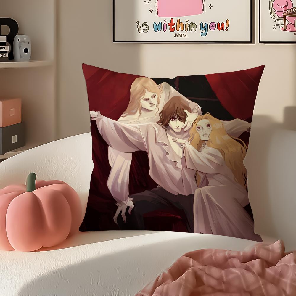 Romantic Tragic Film IInterview with the Vampire Cushion Cover Pillowcase Short Plush Invisible Zipper Room Sofa Cushion Cover