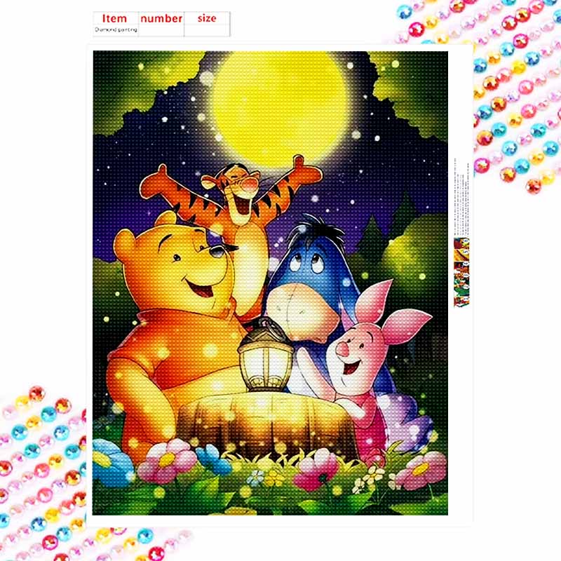 Disney 5D Diamond Painting Set DIY Winnie the Pooh Diamond Art Wall Decoration Home Decor