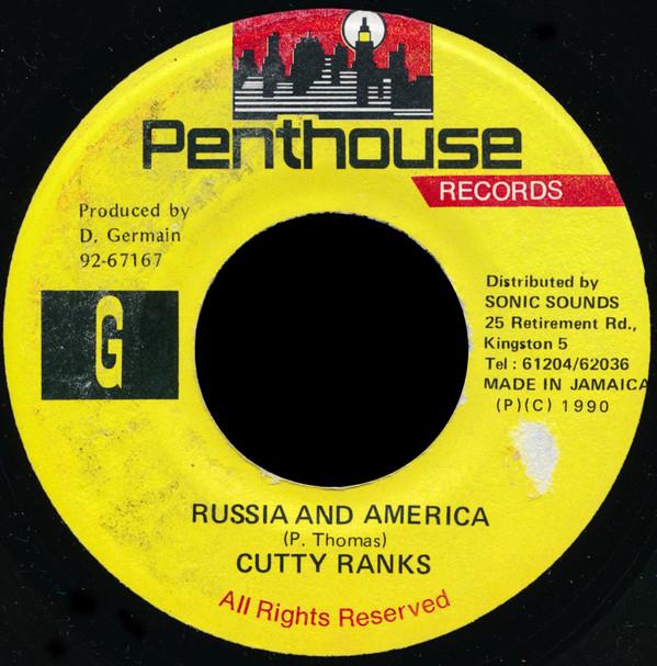 

7inch Record CUTTY RANKS Russia And America none Penthouse Recor 1990 Jamaica Reggae Ska Dub Used
