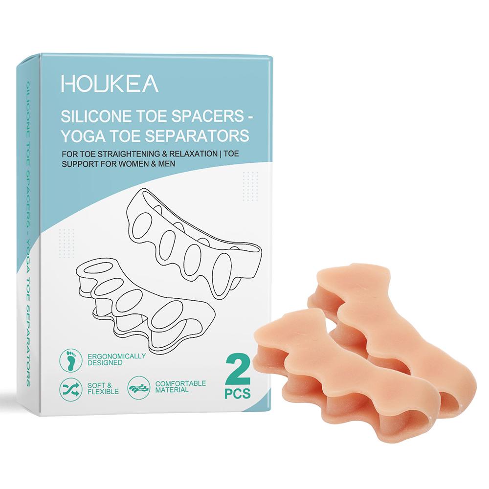 

HOUKEA HK-B07-0132-01 2Pcs Ergonomic Silicone Toe Separators for Toe Stretching Relaxation A