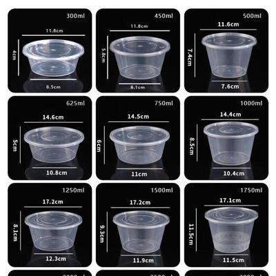 Disposable Round Plastic Food Containers