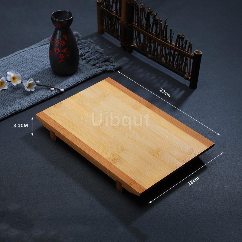 Bamboo Sushi Board Boat Plate Rectangular Platform Cooking Sashimi Basin Japanese Korean Cuisine Tableware Serving Plate Tray