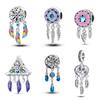Plated 925 Silver Youth Pentagonal Feather Charms Fit 925 Charms Bracelet Beads Jewelry Gifts for Women