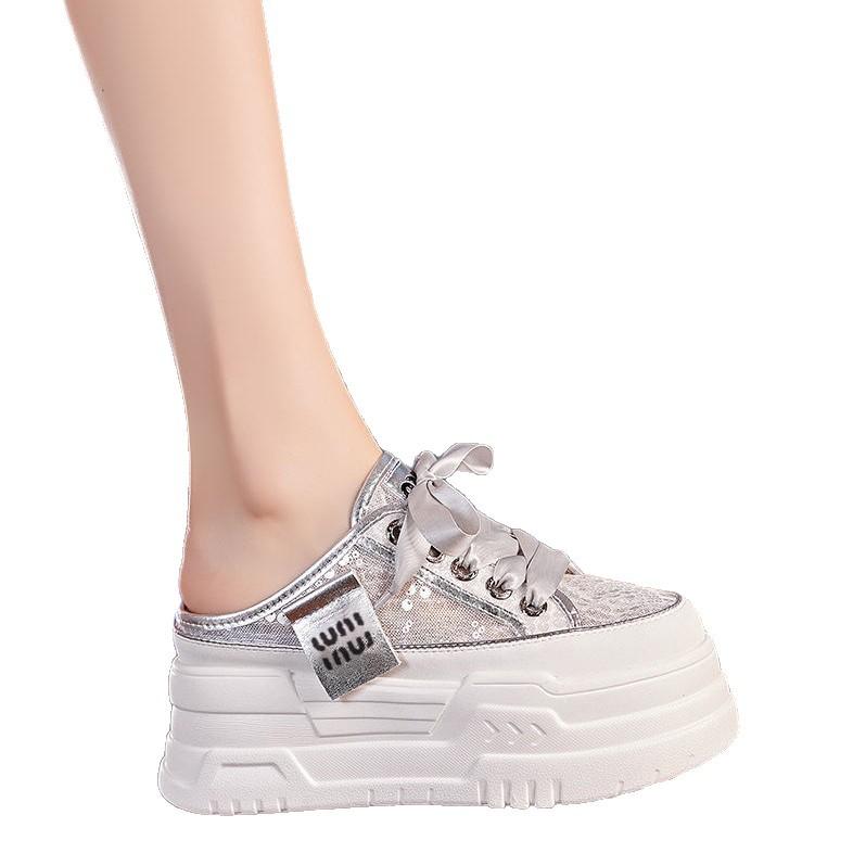 Indossare pantofole da donna con plateau 22 estate nuove sandali con altezza interna scarpe a muffin piccole in rete traspirante