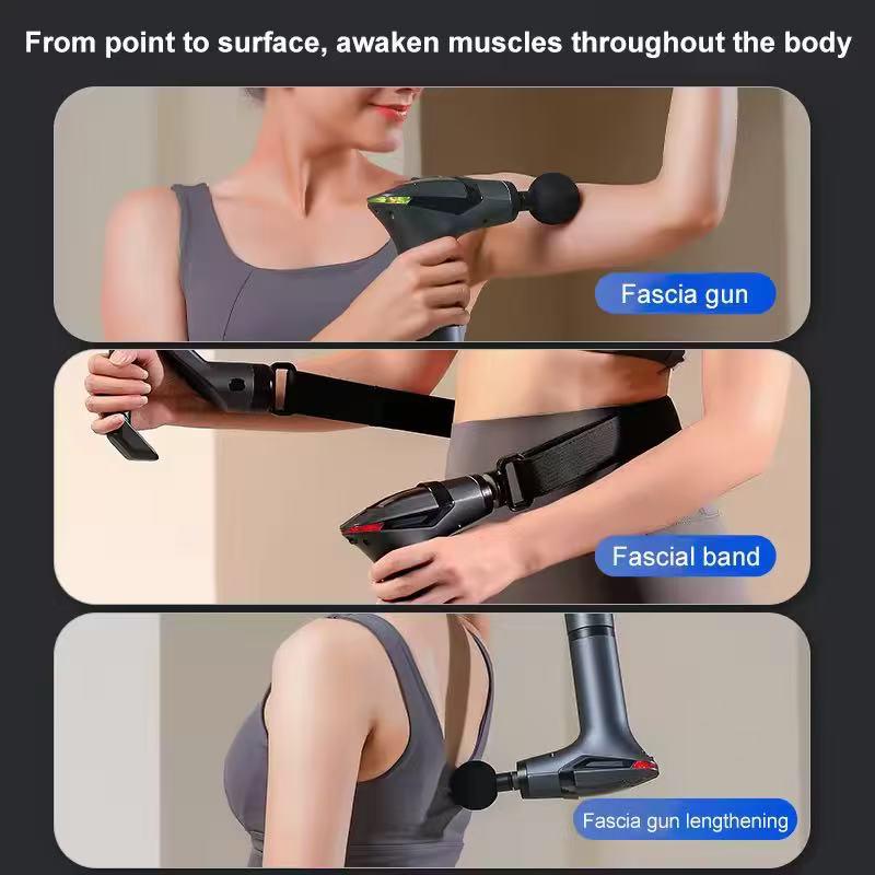 Hot Selling Multifunctional Muscle Relaxation Long-handle Massage Gun Remission Deep Tissue Percussion Body Electric Massage Gun