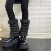 Fluffy Down Cotton Leg Warmers Thickened Boots Cover Fashion Loose Socks Foot Cover  Women