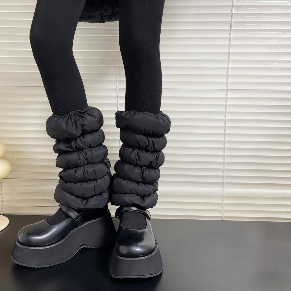 Fluffy Down Cotton Leg Warmers Thickened Boots Cover Fashion Loose Socks Foot Cover Women