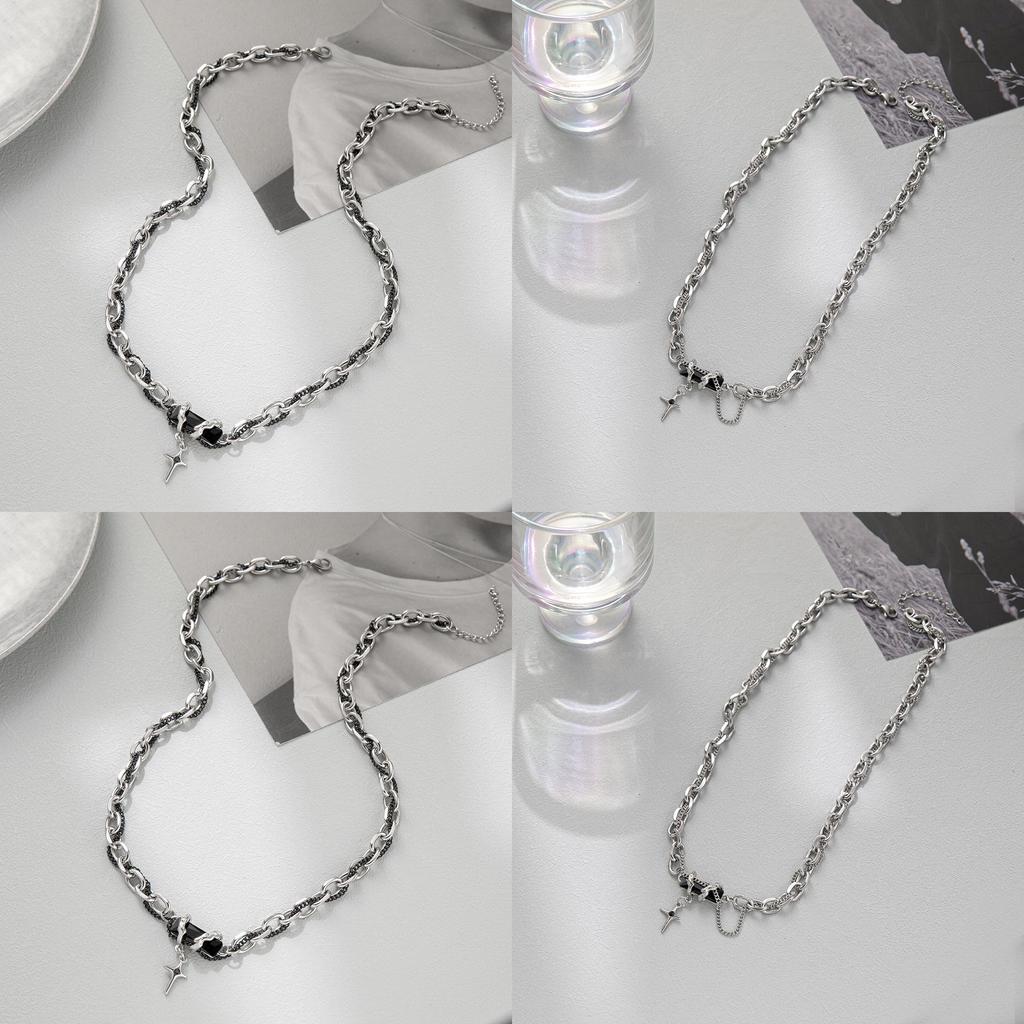 Black Forest Pendant Chain With Cubic Link Titanium Steel For Unisex Jewelry