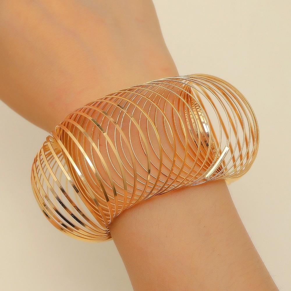 Zink Zinklegierung Geometrisches Armband Runde Form Spirale Manschettenarmband Kräftiges Einziehbares Armband Party-Schmuck