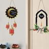 Ramadan Wooden Wall Hanging Decor Islamic Arch Design with Floral Tassel Festive Home Wall Decoration for Ramadan Eid Gift