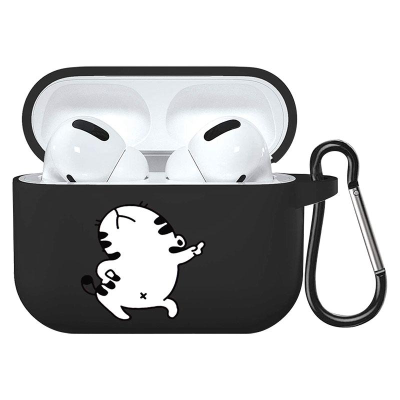 קריקטורה חמוד חיות מחמד כלב חתול בעל חיים ינשוף צמח פרחי אפל עבור אפל AirPods 2 3 כיסויי אוזניות חסינות זעזועים שחורות AirPods Pro Funds Cover