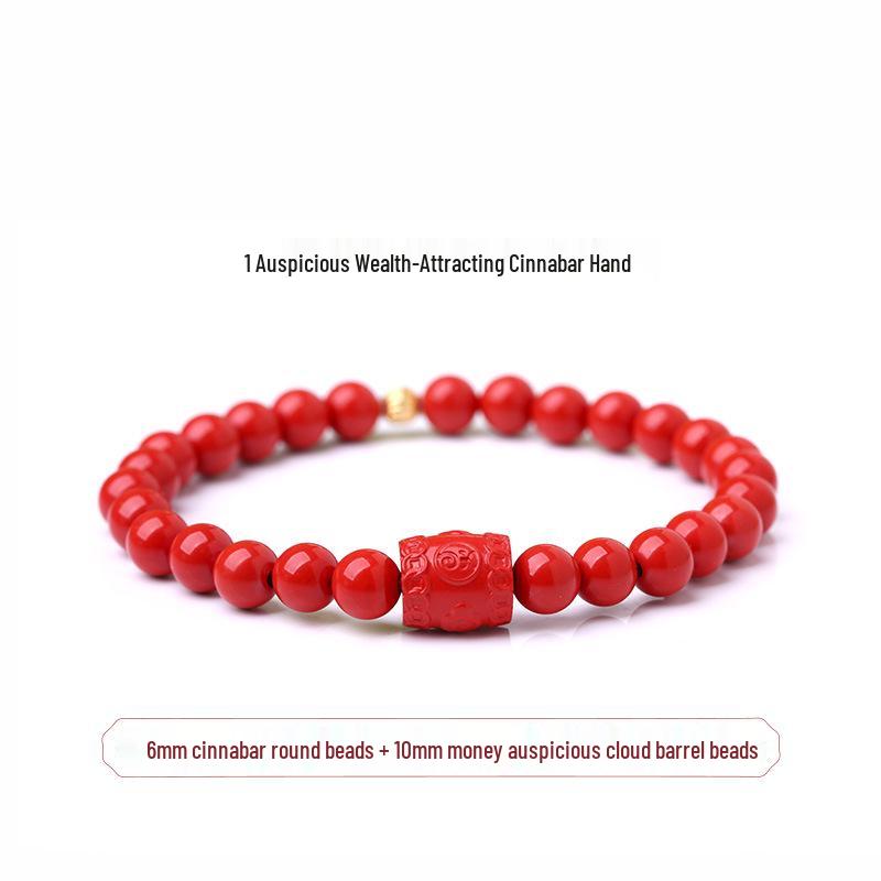 Настоящий фиолетовый браслет из бусин с золотым песком и киноварью - Подарок Богине Regular Content Purple Gold Sand