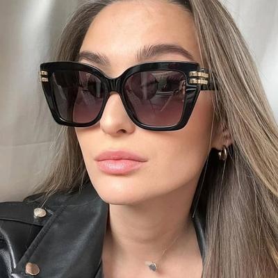 Kare Büyük Çerçeveli Güneş Gözlüğü, Yeni Üst Düzey Güneş Gözlüğü, Yuvarlak Yüz, Kadınlar İçin İnce ve UV Korumalı Güneş Gözlüğü