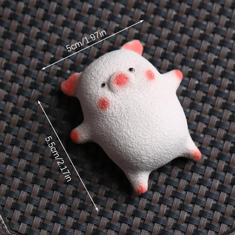 Purple Clay Tea Pet Pig Piggy Figurine Mini Pig Ornament Attract Wealth Feng Shui Sculpture Home & Office Decoration Collection