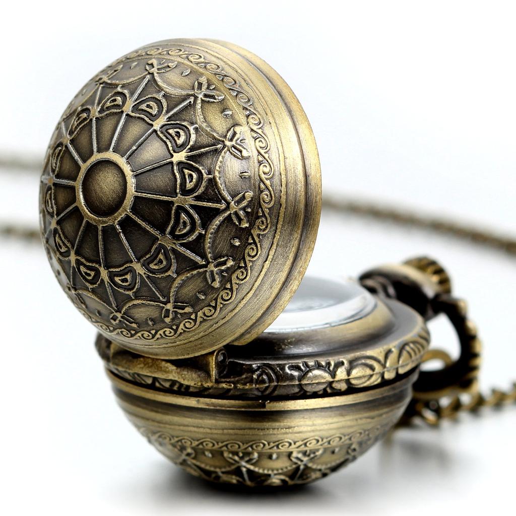 Antique Pocket Watch Spider Web Necklace Pendant Casual Fashion