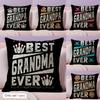 Best Grandparents Ever Cushion Cover Natural Linen Organic Fabric DoubleSided Printing Couch Pillow Covers Home Decor
