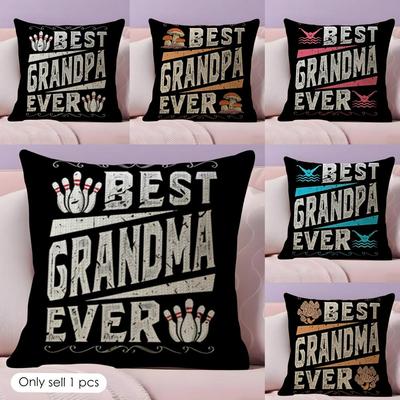 Best Grandparents Ever Cushion Cover Natural Linen Organic Fabric DoubleSided Printing Couch Pillow Covers Home Decor