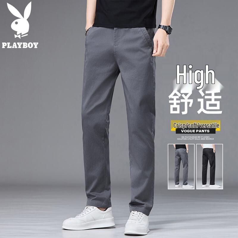 Playboy Men s Loose Fit Straight Leg Casual Trousers 31