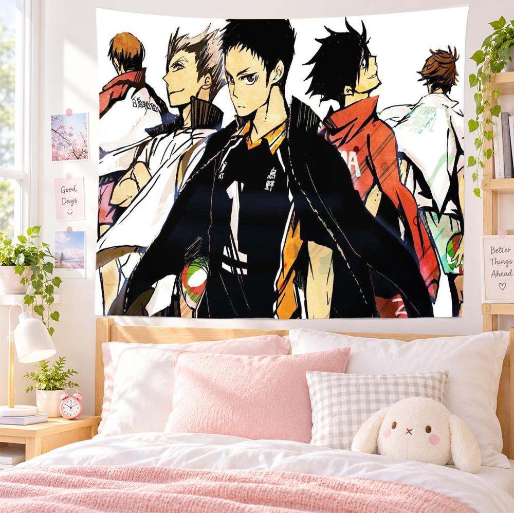 Anime Volleyball Players Tapestry Wall Hanging Japanese Sports Manga Wall Art for Bedroom Dorm Home Decor Anime Fans Gift
