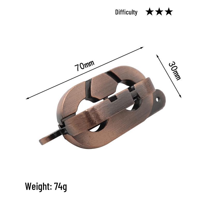 Intelligence Puzzle Zinc Alloy Disentanglement Rings - Unlock Nine Linked Rings Kongming Luban Lock Educational Toy