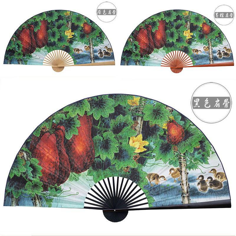 50x88cm Große Blumen Vögel Papierfächer Wandbehang Dekorativen Faltfächer Büroflur Zuhause Wohnzimmer Dekorativer Fächer