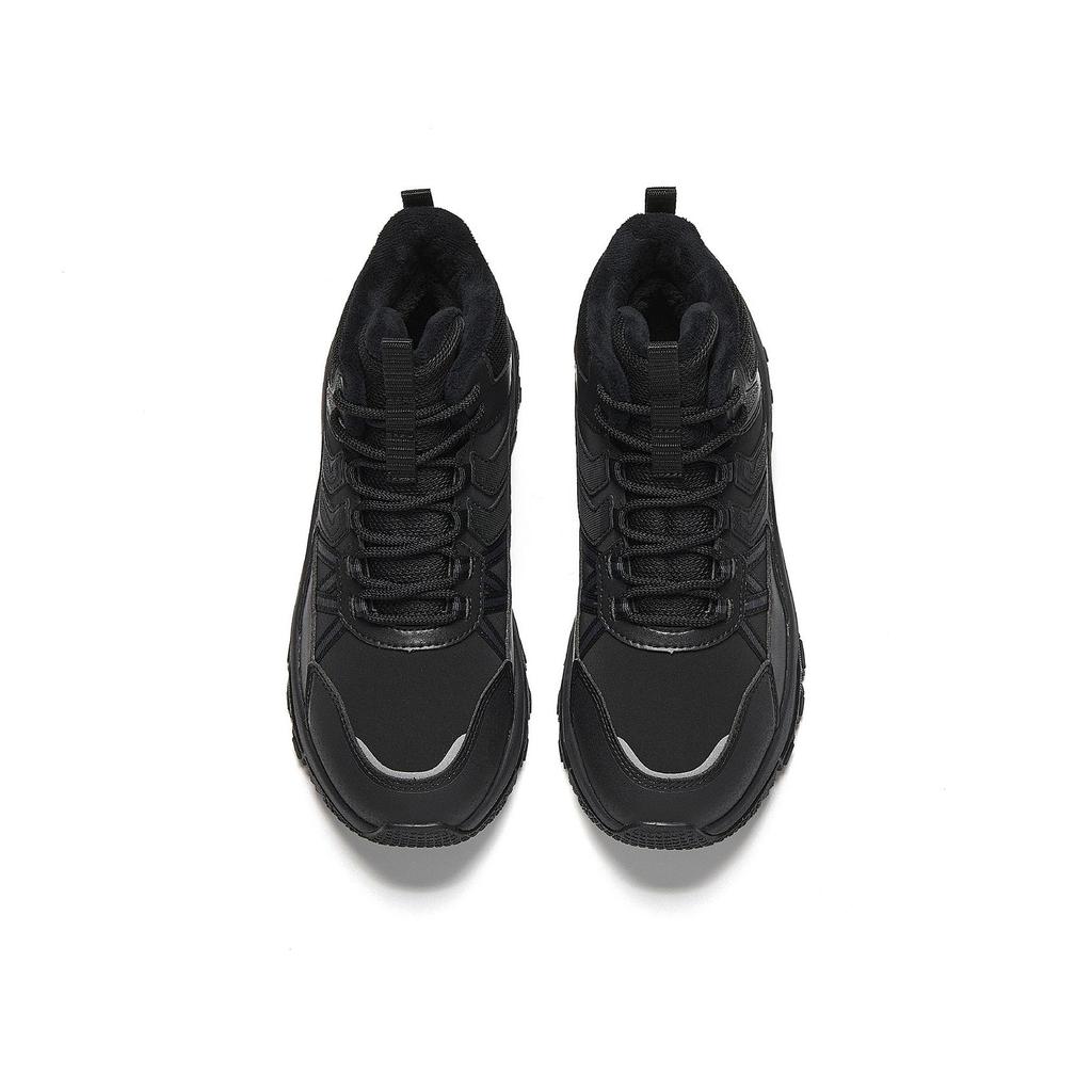 ANTA Tai Hang Women Fleece Lined Outdoor Trail Running Shoes Pure Black 122518965-3