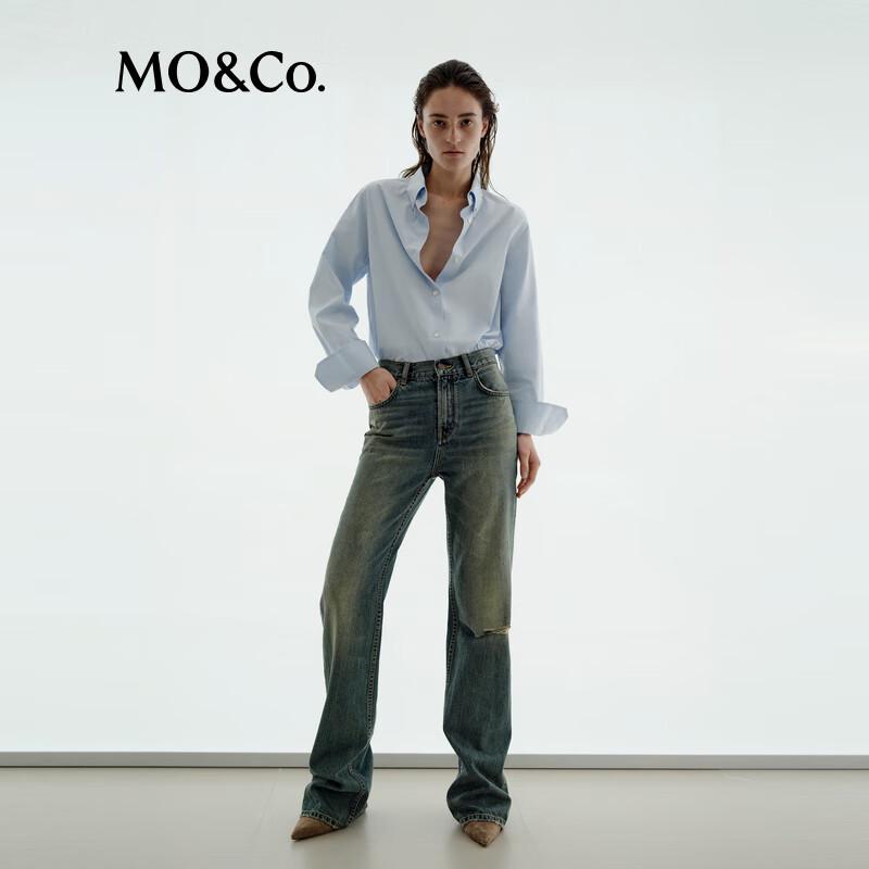 

MO&Co. Glacier Blue Cotton Shirt M