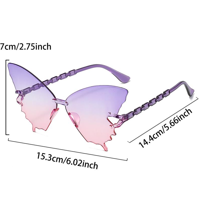 20 Pcs Rimless Butterfly Shaped Sunglasses Women  New In Fashion Multicolor Decor Sun Glasses Trendy Stylish Lady Shades