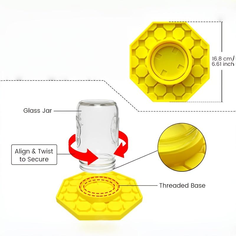 Plastic Safe Bee Feeder with Resting Place - Bee-Friendly Watering Station Fits Mason Jars for Garden & Patio Bees & Butterflies