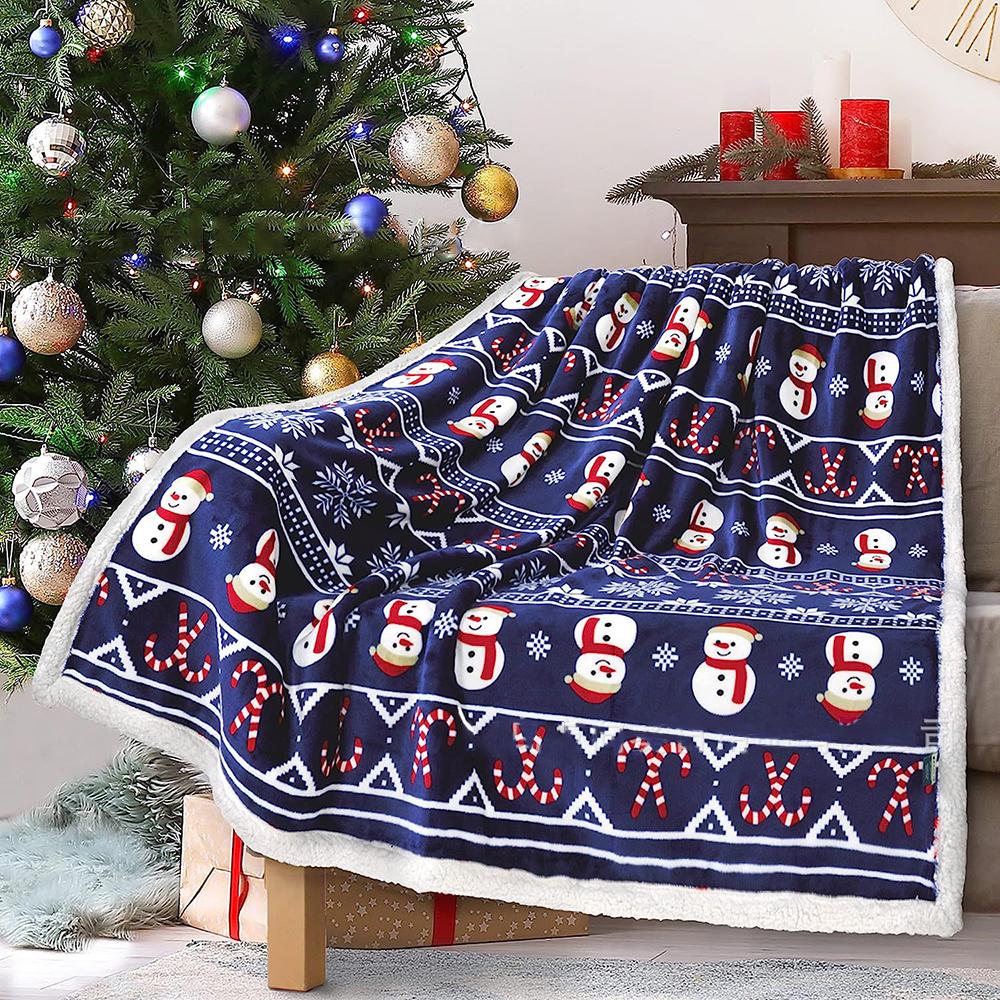Soft Double Layered Flannel Fleece Blanket Thick Warm for Christmas Present Perfect for Dorms and Air Conditioning Naps Machine