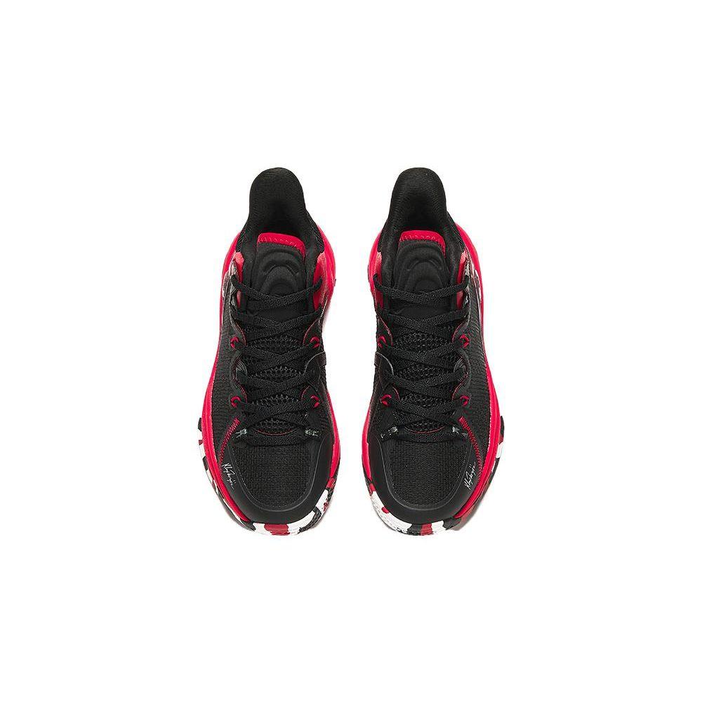 Anta Chaussures de basket montantes pour enfants en tissu confortables absorbant les chocs durables Chaussures de basket pour enfants Noir Rouge 312411110-1