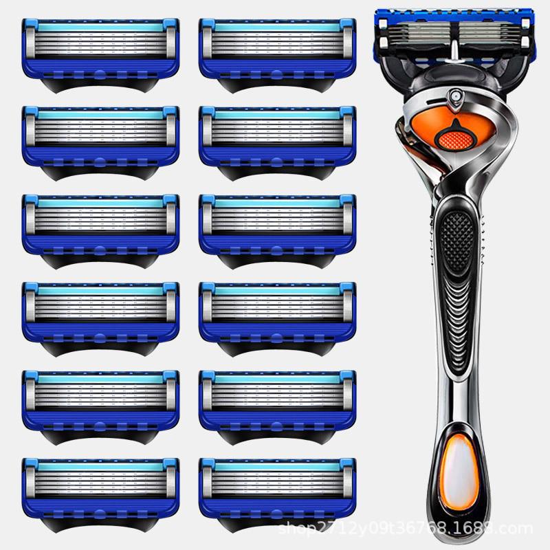 Men's 5-Blade Manual Razor Shaver with 5-Layer Blades