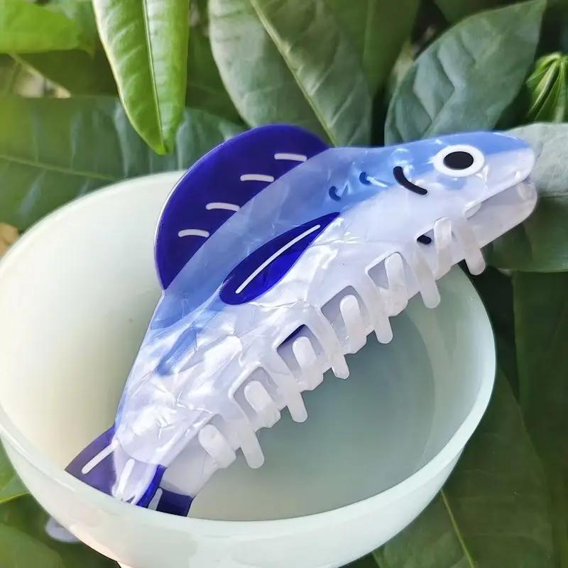 1Pcs Creative Ocean Sardines Clips Hair Cute Texture Shark Ponytail Ornaments Female Atmosphere Personality Sweet