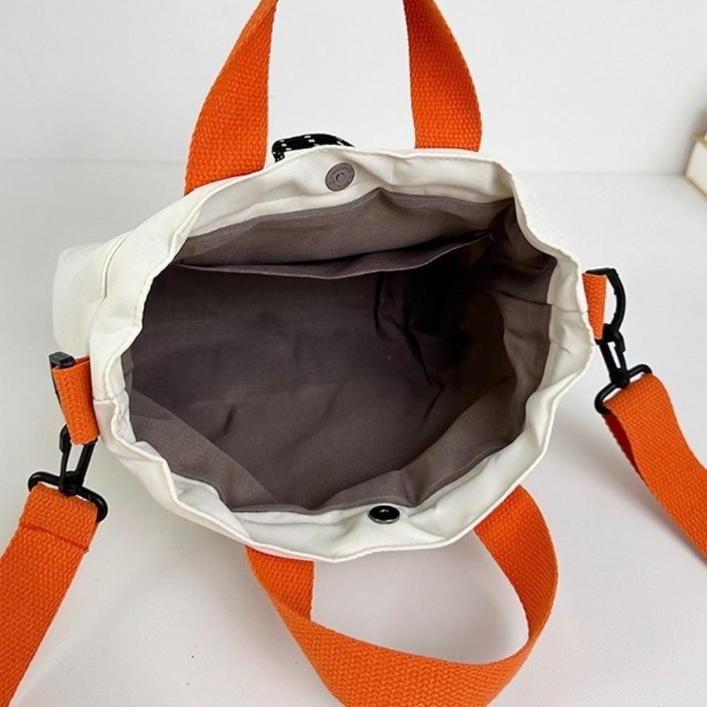 Cloth Nylon Crossbody Bag Contrast Color Drawstring Bucket Bag Fashion Shoulder Pouch  Students