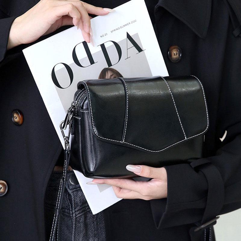 New Women's Shoulder Bag Luxury Designer Vintage Crossbody Bag High Quality Cowhide Women Square Messenger Bags 3412