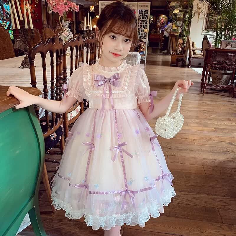 MIMIHELLO Girls' Summer Lolita Mesh Princess Dress