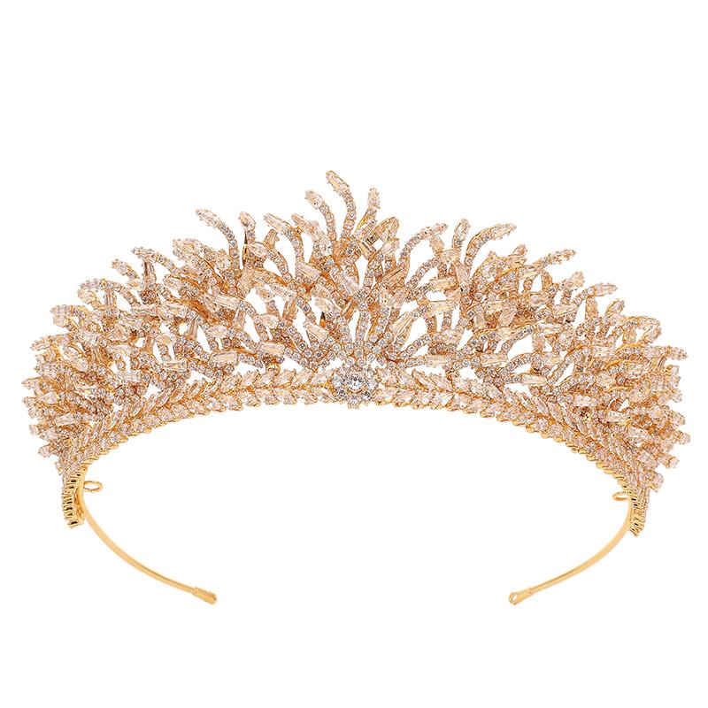Echsio Stock Wedding Tiara Classic New Exquisite Design Bridal Hair Accessory Vintage Crown for Women BC6480 Corona Princesa