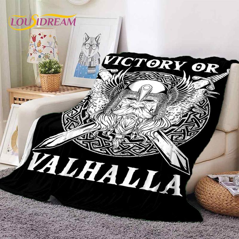 Nordic Viking Odin Valhalla Valknut Soft Blankets,Keep Warm Throw Blanket Comfortable Blanket for Picnic Beds Sofa Home Bedroom