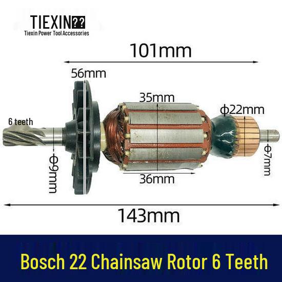 

Bosch Hammer Drill 22 - Rotor Glass Beads, Impact Drill Motor with 6-Tooth Design (Item No. 07272)