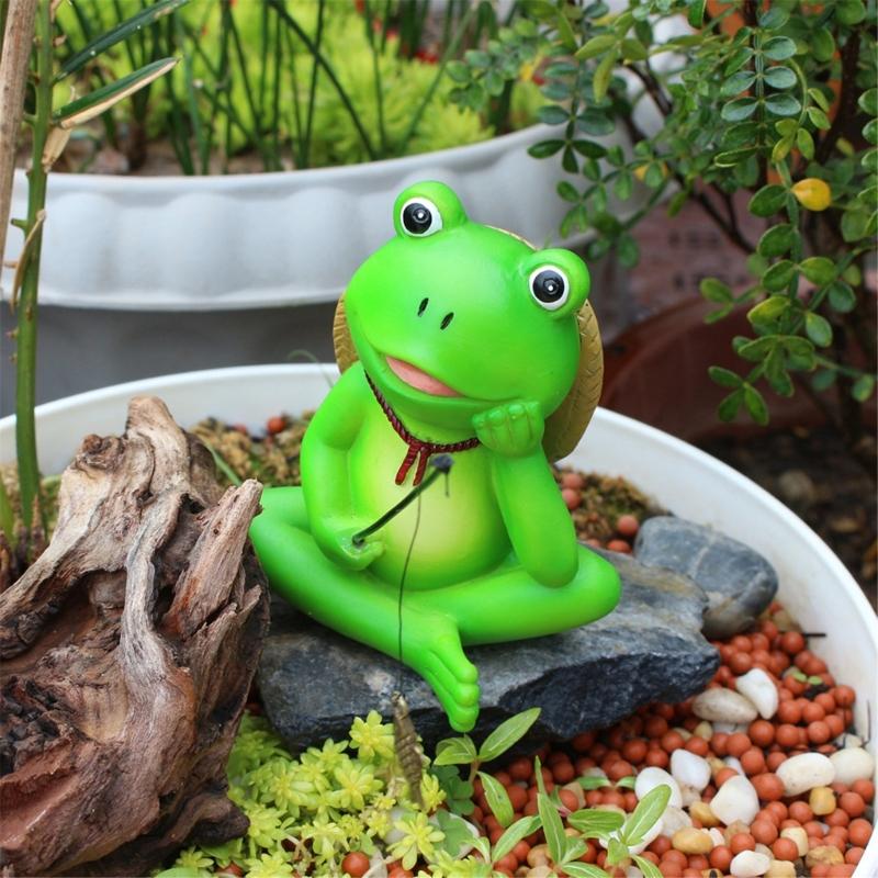 Resin Fishing Frogs Figurines Frogs Statue Garden Decors Landscape Decors Animal Figurines Sculpture Table Centrepieces