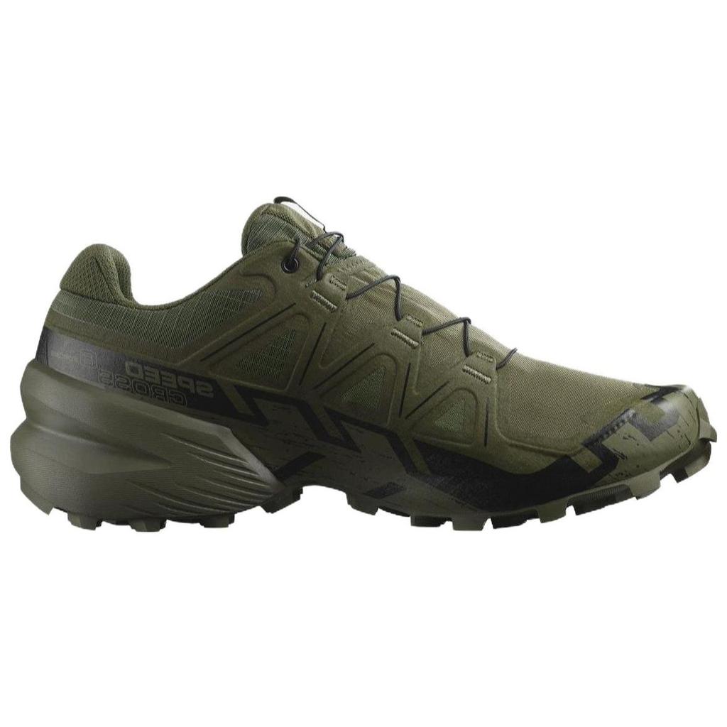 SALOMON Speedcross 6 Round Toe Non-Slip Durable Low-Top Running Shoes Unisex Running Shoes Army-Green 471612