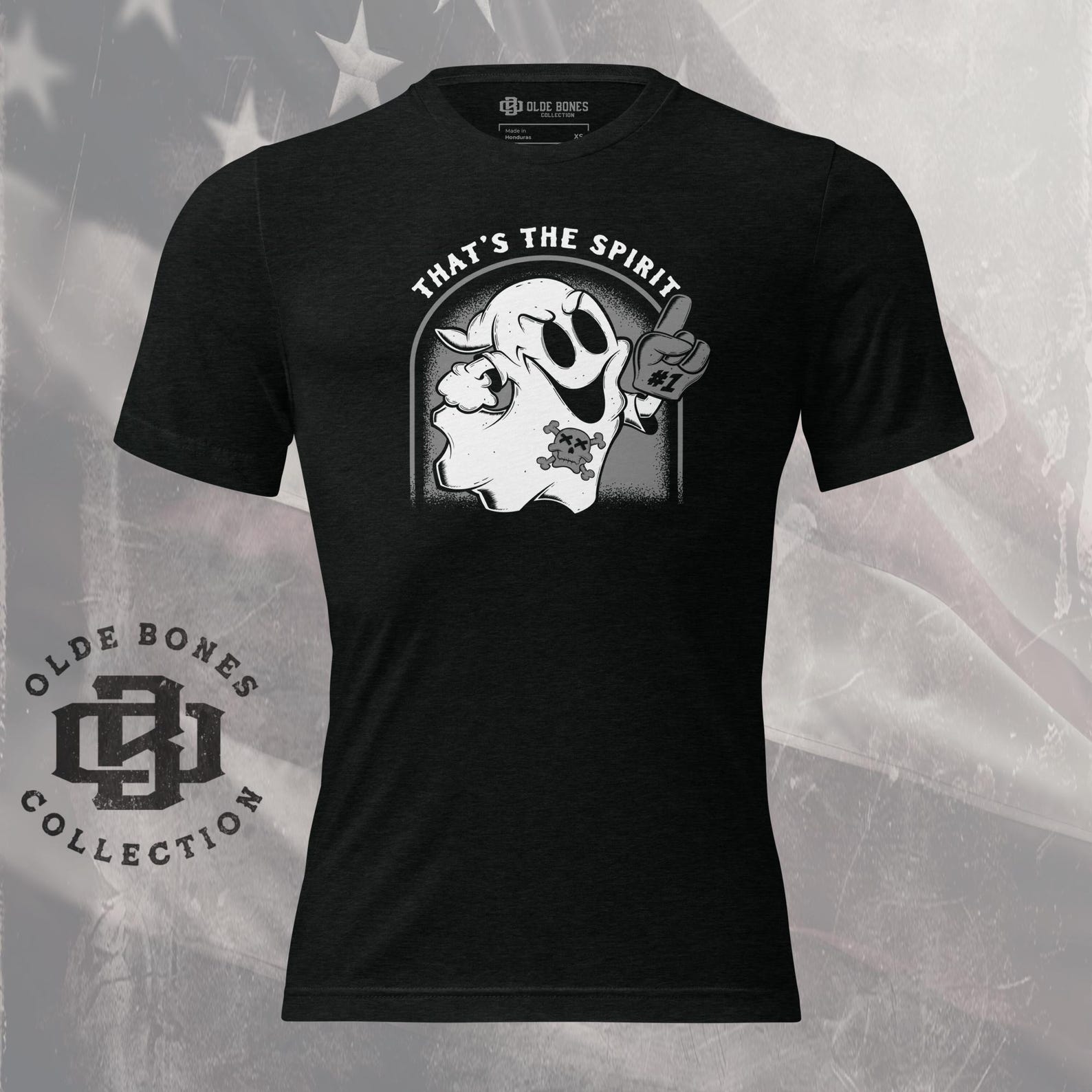 That s the Spirit Halloween Ghost Tri-Blend Black T-Shirt 3XL